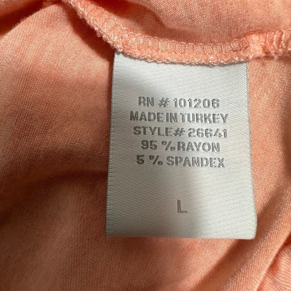 Soft Surroundings Jersey Tunic Top Womens Large Tropical Peach Floral Scoop Neck - Picture 11 of 13